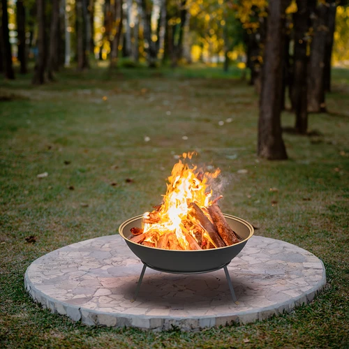 Градинско огнище с решетка, Ø55 cm, кръгло, купа - 9