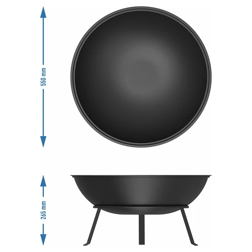 Градинско огнище с решетка, Ø55 cm, кръгло, купа - 8