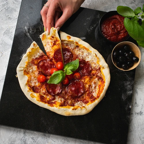 Гранитен правоъгълен камък за пица 37 x 35 см - 10