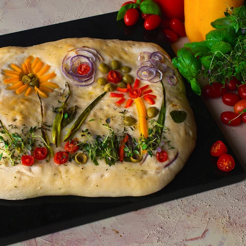 Гранитен правоъгълен камък за пица 37 x 35 см - 11