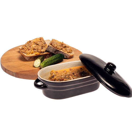 Каменина - гърне за свинска мас, продълговато с капак 0,75 л - 3