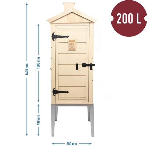 Камера за опушване от сертифициран шперплат, 200L, с неръждаема стойка - 3