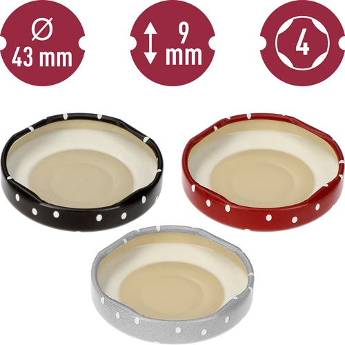 Капачка фи 43 мм, на точки, микс - 10 бр. - 10