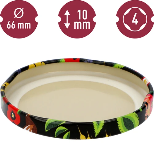 Капачка фи 66/4 черна Folk - 10 бр. - 4