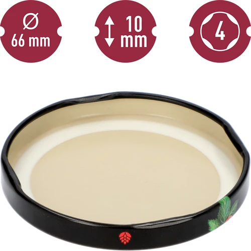 Капачка фи 66/4 плодове на черен фон - 10 бр. - 4