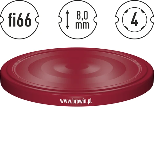 Капачка fi 66 бордо - 10 бр. - 4
