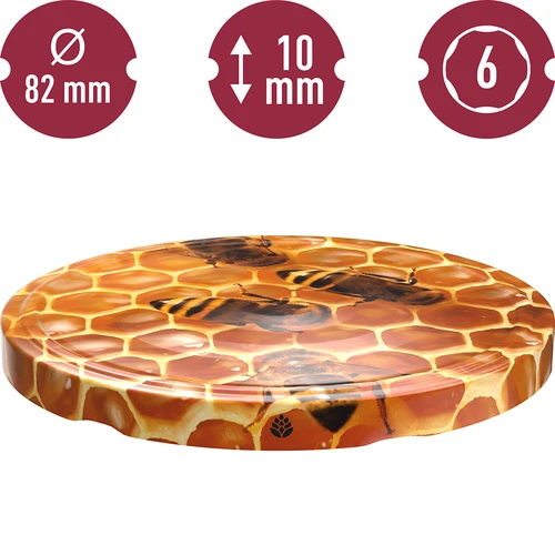 Капачка fi 82/6 мед - 10 бр. - 4