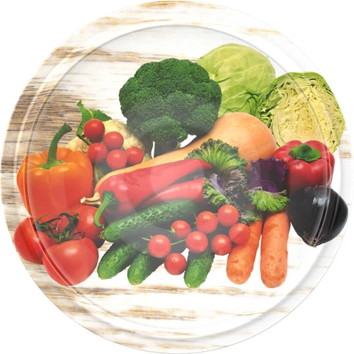 Капачка фи 82/6 зеленчуци на бял фон - 10 бр.