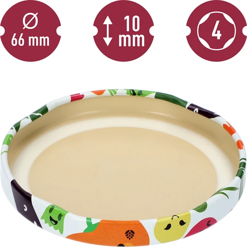 Капачка Ø 66/4 зеленчукови физиономии - 10 бр. - 4