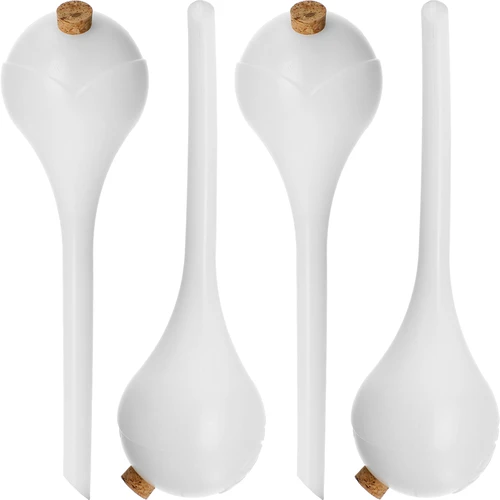 Кълба за напояване на растения, бели полупрозрачни, с коркова тапа, 400 мл, 4 бр.