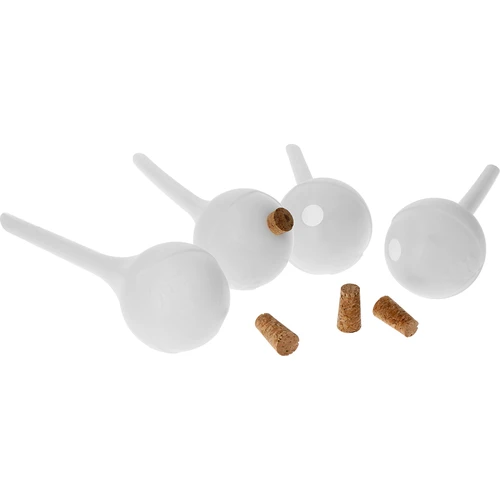 Кълба за напояване на растения, бели полупрозрачни, с коркова тапа, 400 мл, 4 бр. - 3