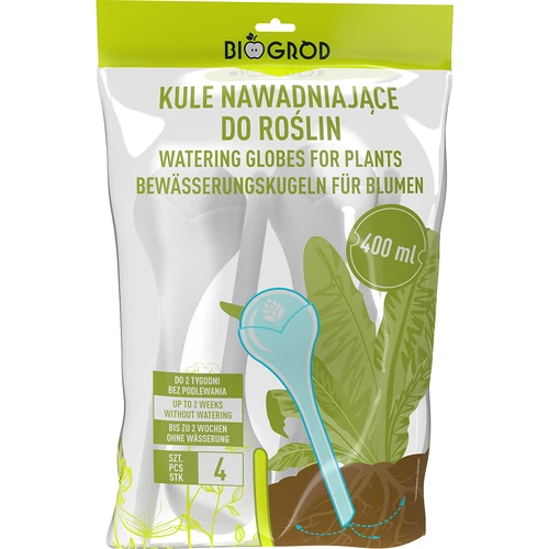 Кълба за поливане на растения, бели полупрозрачни, 400 мл, 4 бр. - 3