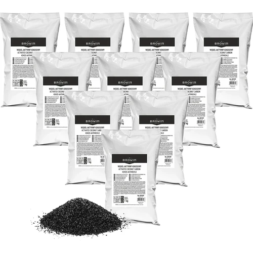 Кокосов активен въглен 1 кг x 10 - комплект