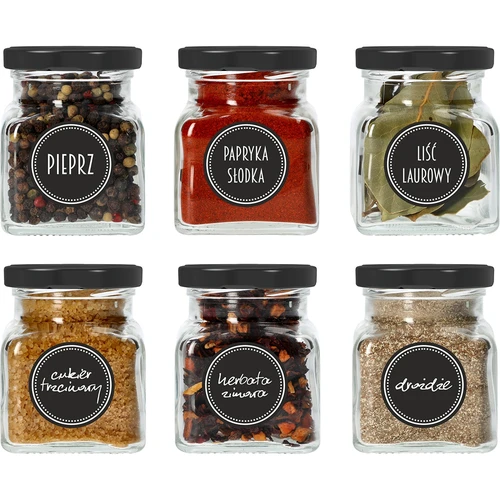 Комплект 12 x буркан 120 мл + 30 етикета за надписване на подправки - 14