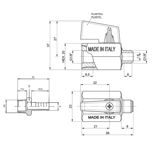 Комплект шаров кран + штуцер - 4