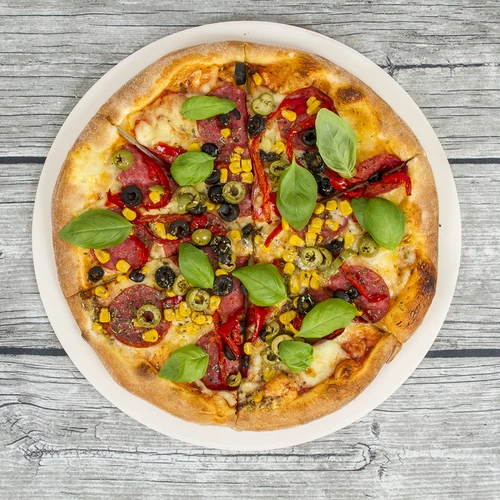 Кръгъл камък за пица, изработен от кордиерит, диаметър 33 см - 17