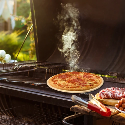 Кръгъл камък за пица, изработен от кордиерит, диаметър 33 см - 16