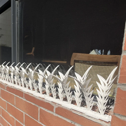 Ленти с шипове за прогонване на птици, декоративни, бели - от пластмаса, 6 бр. - 11