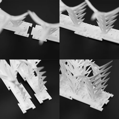 Ленти с шипове за прогонване на птици, декоративни, бели - от пластмаса, 6 бр. - 5