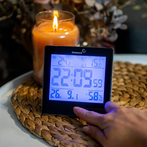 Метеорологична станция RCC, DCF – електронна, безжична, с осветен датчик, черна - 10