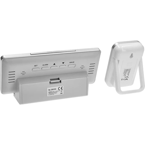 Метеорологична станция RCC, DCF – електронна, безжична, с подсветка на сензора, бяла - 4