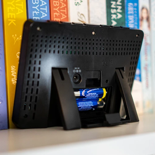 Метеорологична станция RCC, DCF – електронна, с подсветка, безжична, датчик, черна - 16