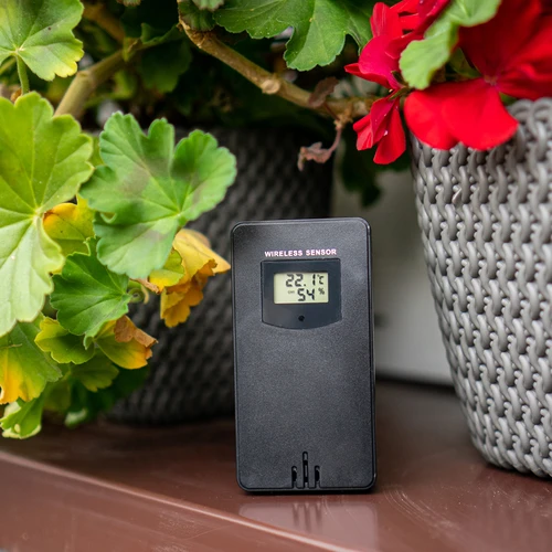 Метеорологична станция RCC, DCF – електронна, с подсветка, безжична, датчик, черна - 17