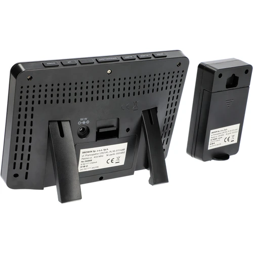 Метеорологична станция RCC, DCF – електронна, с подсветка, безжична, датчик, черна - 7