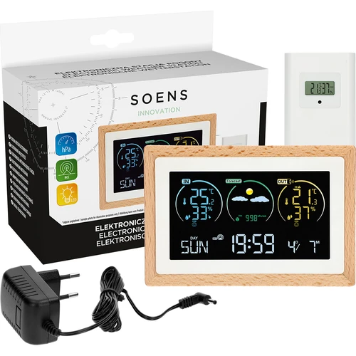 Метеостанция (RCC,DCF) - електронна, безжична, с подсветка, сензор, бяла - 7