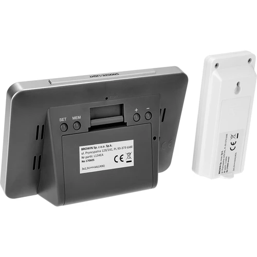 Метеостанция RCC – електронна, безжична, с осветен сензор, черна - 7