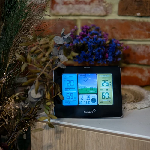 Метеостанция RCC – електронна, с осветен дисплей, безжична, сензор, черна - 12