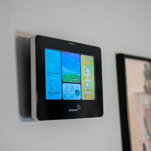 Метеостанция RCC – електронна, с осветен дисплей, безжична, сензор, черна - 13