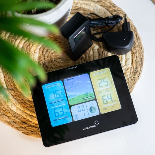 Метеостанция RCC – електронна, с осветен дисплей, безжична, сензор, черна - 14