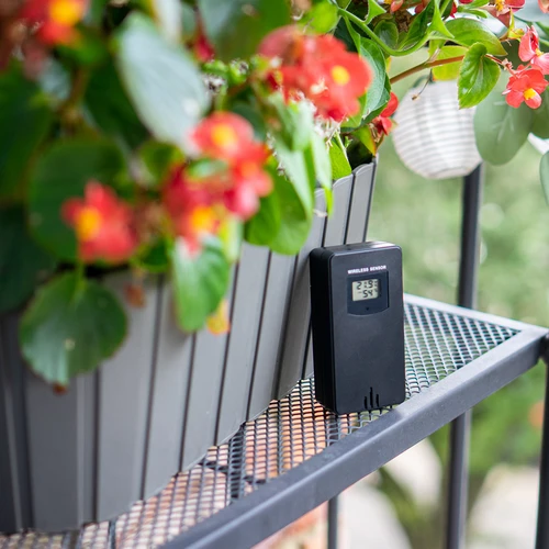 Метеостанция RCC – електронна, с осветен дисплей, безжична, сензор, черна - 16