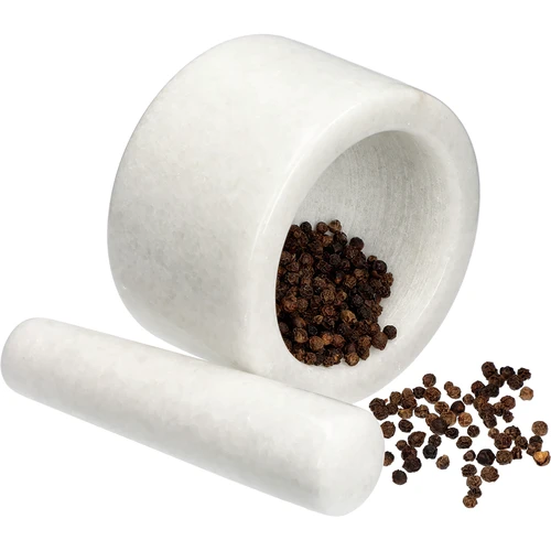 Мраморно кухненско хаванче, бяло, Ø 10 см - 9