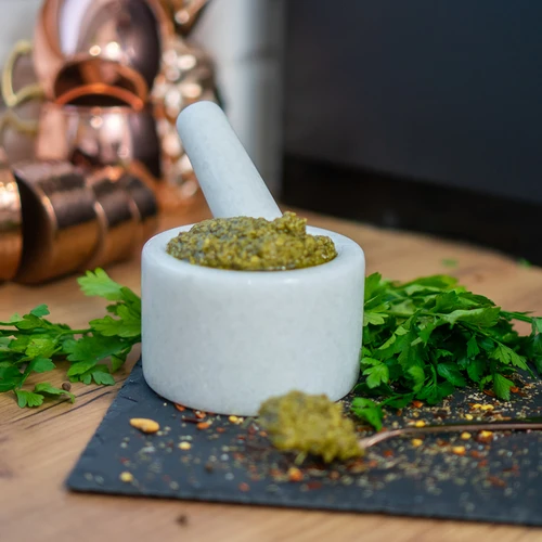 Мраморно кухненско хаванче, бяло, Ø 10 см - 14