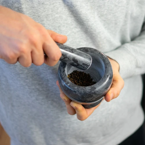 Мраморно кухненско хаванче, черно, Ø 10,5 см - 13