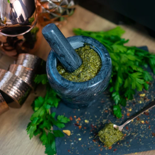 Мраморно кухненско хаванче, черно, Ø 10,5 см - 14