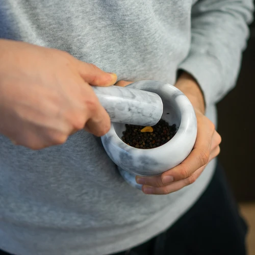 Мраморно кухненско хаванче, сиво, Ø 10,5 см - 13