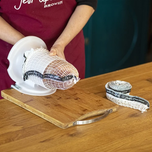 Мрежа за месни деликатеси с етикет, с размери 15 см x 4 м, с термоустойчивост до 125°C - 2