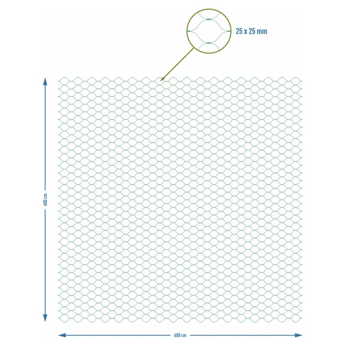 Мрежа за защита от птици, зелена, 6 m x 6 m - 7