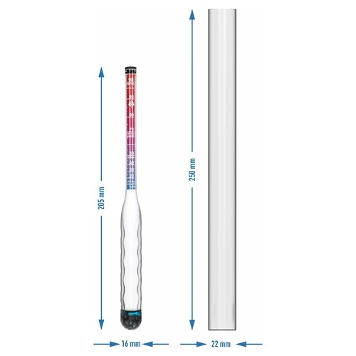 Нечуплив алкохолометър с пробирка, обхват на измерване 20-98% - 6