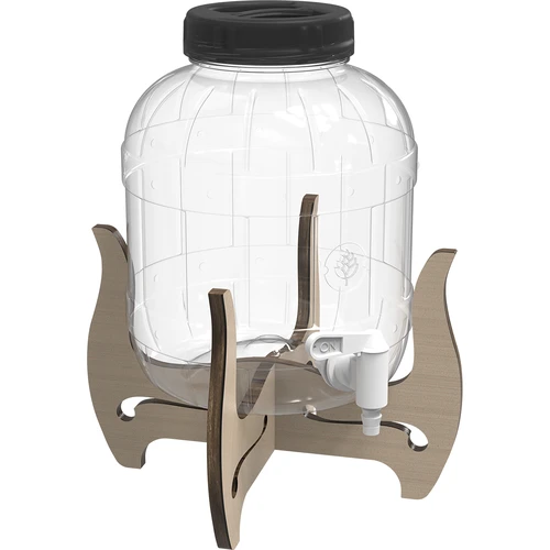 Нечуплив буркан 5 л с кранче и двустранна дървена стойка - 4