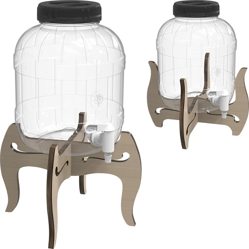 Нечуплив буркан 5 л с кранче и двустранна дървена стойка - 5