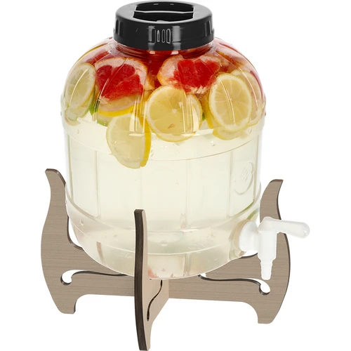 Нечуплив буркан 8 л с кранче и двустранна дървена стойка - 3