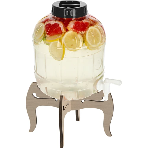 Нечуплив буркан 8 л с кранче и двустранна дървена стойка