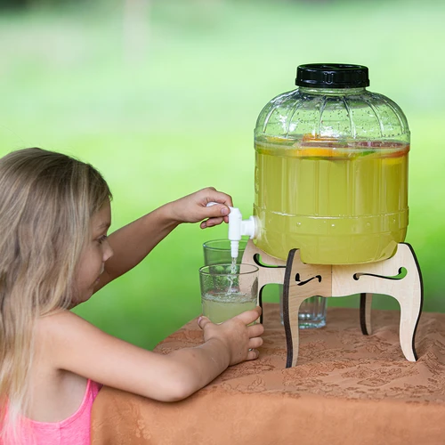 Нечуплив буркан 8 л с кранче и двустранна дървена стойка - 15