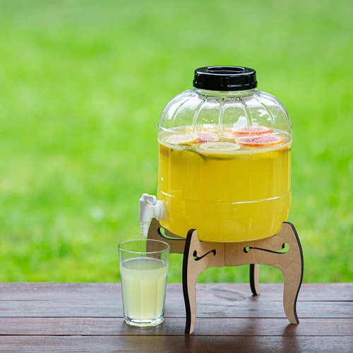 Нечуплив буркан 8 л с кранче и двустранна дървена стойка - 18