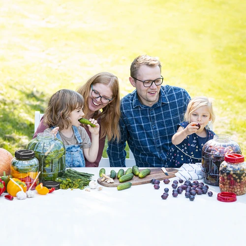 Нечуплив, многофункционален буркан с черна капачка, 3 л - 8