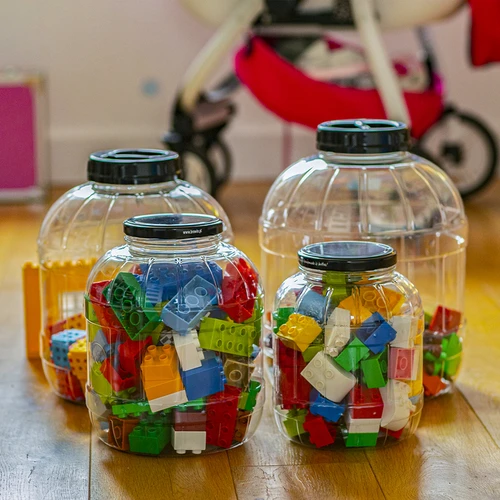 Нечуплив, многофункционален буркан с черна винтова капачка, 8 L - 11